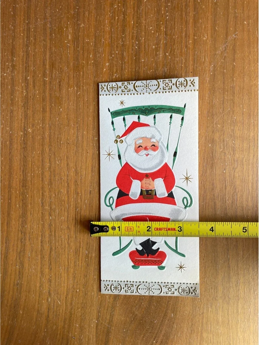 Santa Claus Sitting In A Chair Card Christmas Christmas Card Vintage Card